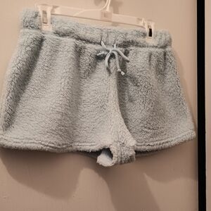 Soft Light Blue Fleece Lounge Shorts